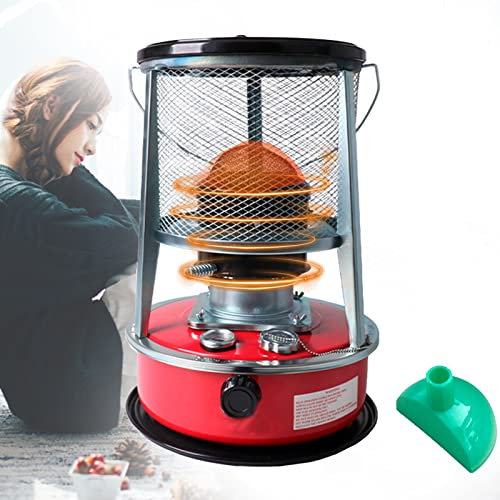 GUAWJRZDP Mobile à Pétrole Poêle,Chauffage au Pétrole de Camping,Fournaise d'urgence à Haut rendement,hautement évolutive,Chauffage de Grande Surface,Faible consommation d'énergie 4.5L (Color : Red)