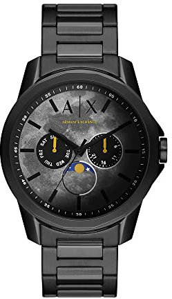 Armani Exchange Watch For Men, Chronograph Movement and 44mm Case Size with Stainless steel, Leather or Silicone strap