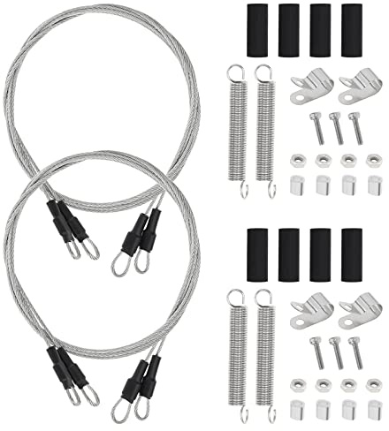 SG Store 2 Juegos de Cuerda de Acero para Coche RC compatibles con Trx4 Axial Scx10 D90 D110 1/10 Cuerda de protección de Coche y Clip de fijación de Metal