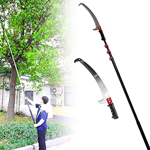 CHUNTIANMEI Teleskop Astsäge Set Mit Gebogener Baumsäge & Stahl Handsäge Alu Teleskopstange In Verstärkter Ausführung Arbeitshöhe, Ideal Als Hohe Astsäge,7.2M/24FT