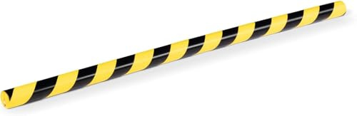 Durable Edge Protection Profile E8R Round - Self-Adhesive - Protection Strip Has a Length of 1 Metre - Pack of 5 - Yellow or Black