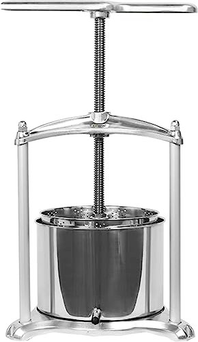Fruchtpresse Traubenpresse, manuelle Apfelweinmühle, Obstweinpresse, dreieckige Struktur und T-Griff, for die Herstellung von Wein, Honig, Saft und Pfefferöl (Size : 6L)