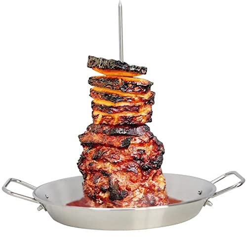 Support Vertical en Acier Inoxydable pour Brochette de Barbecue Hack Al Pastor Brochette Al Pastor Support de Brochette Amovible pour Griller la Viande pour Four Shawarma Kebabs Plats de Barbecue(#1)