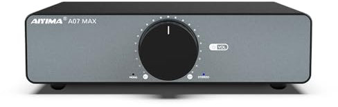 AIYIMA A07 MAX 2 CH mini Hifi amplifier 300Wx2 TPA3255 Class D Power Amp Bridgeable Mono Stereo Bookshelf Desktop Amplifier 600W with 3.5mm Output for Home audio Passive,with 48V5A Power Supply