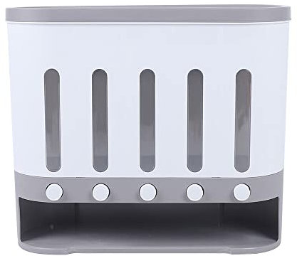 10L 5 grilles Distributeur de céréales - Distributeur alimentaire monté au mur - Distributeur de céréales - Pour le stockage de céréales, farine, haricots mungo, riz, cuisine