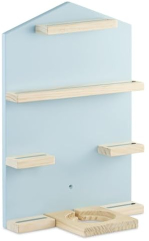 Hama Regal für Hörspielbox Haus für 32 Hörspielfiguren (Wandregal, magnetische Aufbewahrung, Zubehör für Toniebox, Kinderzimmer, Tonieboxregal Jungen und Mädchen, Tonie-Figuren) blau