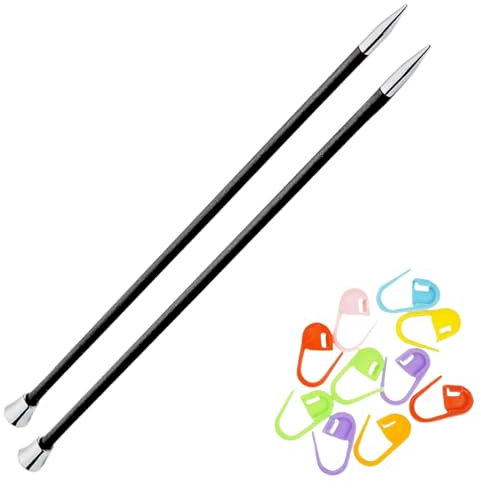 KnitPro Karbonz 14in US 8 (5.0mm) Straight Single Point Knitting Needles
