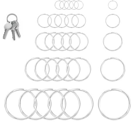 25 Stück Runde Schlüsselringe, Schlüsselring Edelstahl, Schlüsselanhänger Ringe, Schlüsselring Groß, Schlusselringen, Split Ringe Für Schlüsselbund Schmuck Bastelarbeiten (12/15/20/25/30mm)