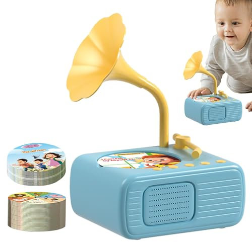 Jouet musical Gramophone pour tout-petits, tourne-disque phonographe pour ,Jouet de tourne-disque phonographe pour tout-petits - Lecteur de musique d'histoires pour avec 96 cartes pour filles, garçons