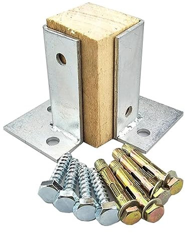 Heavy Duty Stainless Steel Adjustable Fence Post Holder Base for Outdoor Pavilion Deck Railing Brackets 7x7 Inch 4 Pack