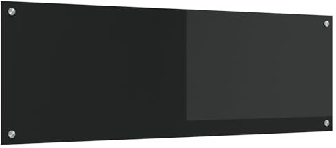 vidaXL Küchenrückwand Schwarz 120x40x0,6 cm Hartglas