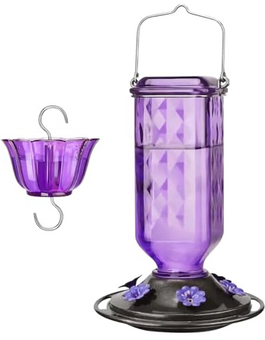 Distribuidores de Colibríes de - Alimentador de Vidrio Suspendable para Pájaros | Decoración Exterior con Botella De Pájaros Múltiples para Balcón Terraza Jardín Mesa Observación