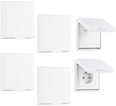 4 pezzi adesivi copripresa da parete, tipo 86, copertura presa da parete, copertura elettrica impermeabile per bagno, camera da letto, cucina, esterno (bianco)