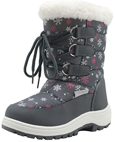 Apakowa Kids Girls Insulated Fur Winter Warm Snow Boots Toddler/Little Kid