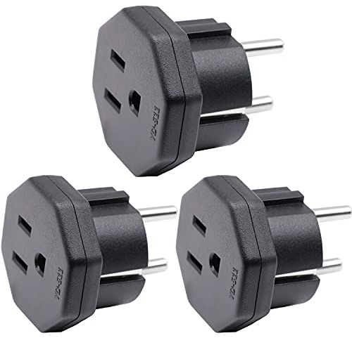 USA/Kanada till EU/Sverige Adapter, US typ B kontakt konvertera till EU typ E/F kontakt, Elektronisk enhet från USA/Kanada Passar till Europa/Svenska uttag (3 Stycken)