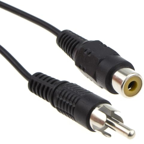 Einzelne Mono Chinch Cinch Verlängerung Kabel HI-FI/TV Audio Anschlusskabel Schwarz 5 m [5 Meter]