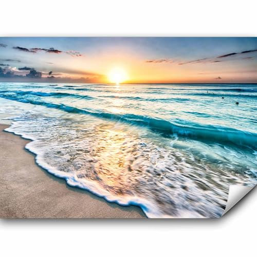 murando - Vlies Fototapete Strand und Meer 300x210cm Foto Tapete Wohnzimmer Vliestapete XXL Motivtapeten Bildtapete 3d Effekt Wand Dekoration - Sonnenuntergang Landschaft Natur c-B-0552-a-a