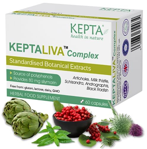 KEPTALIVA – Natural Liver Cleanse Detox & Repair, Gallbladder & Digestion Support, Milk Thistle (80 mg Silymarin), Artichoke, Schisandra, Andrographis, Black Radish, Bromelain, 1 Month Supply