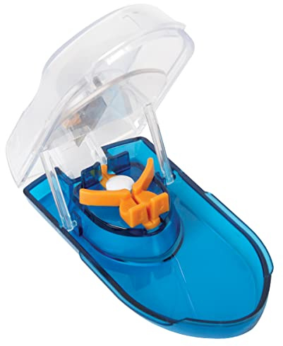 EZY DOSE Pill Cutter with Safety Shield, Precise Tablet Splitter for Cutting Pills, Vitamins, or Medication, Easy-to-Use Compact Design, Durable and Portable Pill Slicer Tool, Blue