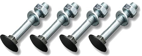 BRESKO Schlossschrauben (6x40 mm - 4er Set) Flachrundschrauben Muttern Unterlegscheiben verzinkt Schwarz Flachrundkopfschrauben