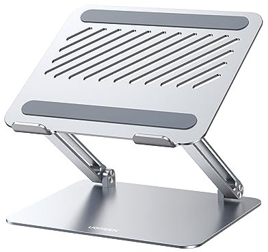 UGREEN Laptop Ständer Höhenverstellbarer Faltbarer Belüfteter Notebook Stand Kompatibel mit Allen Laptops 10-17,3, MacBook, Dell, Alienware (Silber)