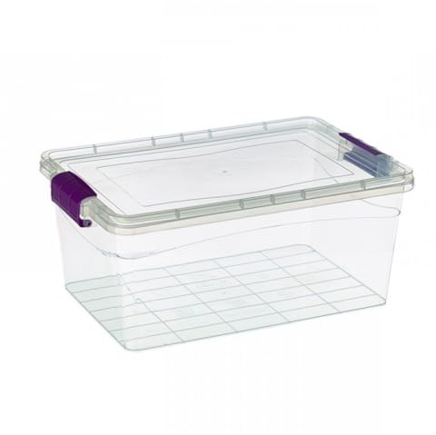 Set Of Two Plastic Storage Box Boxes Lid Handles Food Container Home Kitchen Office Box UK (20L)