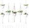 DXRPO Suspension Plante Macramé 5 Pièces, Pots de Fleurs à Suspendre, Cache Pot Plante Interieur, Plafond, Balcon, Décoration, Beige