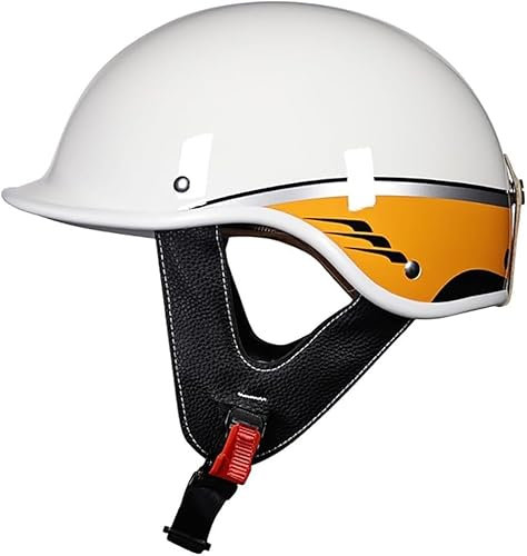 tylxayoxa Motorradhelm Mit Schutzbrille DOT/ECE Geprüft, Jethelm, Rollerhelm, Mofahelm, Chopper Vintage(L,XS 53-54 cm)