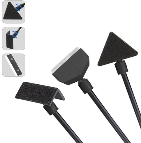 3 in 1 Aquarium Reinigungswerkzeuge, Algenschaber Aquariumschaber, Aquarium Algen Rasiermesser Schaber,14 Zoll Aquarien Reinigung Werkzeug mit Abnehmbarer Stange,Edelstahl Klingen für Glas Fischbecken