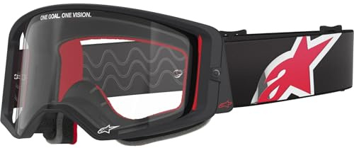 Alpinestars Supertech Corp Absolute Vision Stripe Motocross Brille, schwarz/rot, Einheitsgröße