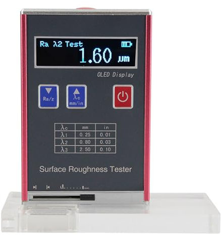 GZPKJ Medidor De Rugosidad Superficial, Comprobador Digital De Rebote De Hormigón, Pantalla OLED, Detección De Un Toque, 4 Tipos De Mediciones Ra, Rz, RT, Rq, para Granallado Y Granallado