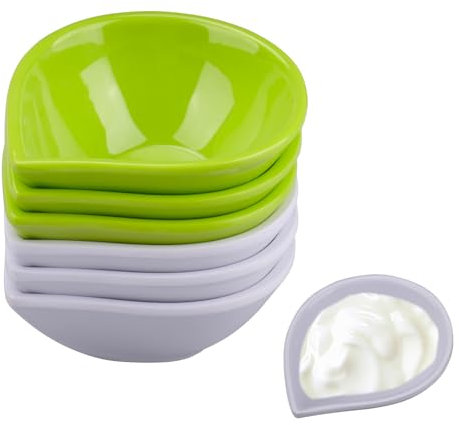 imposyu Juego de 6 Cuencos para Aperitivos Cuencos Salsa Soja Color Blanco y Verde Cuencos Pequeños Reutilizables para Salsas de Soja Aperitivos Especias Nueces