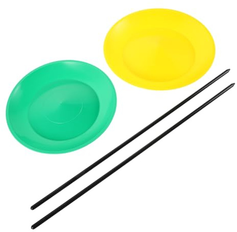 BESPORTBLE 2pièces Assiette Tournante De Jonglage avec Bâtons Jeu De Jonglerie pour Débutant Accessoire De pour Fête Et Divertissement