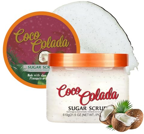 Exfoliating Body Scrub - Sugar Scrub for Women, Spa Quality Body Exfoliator with Coconut Extract, Deep Cleansing Moisturising Body Scrub Exfoliator, Remove Dead Skin, Self Care Gift for Glowing Skin