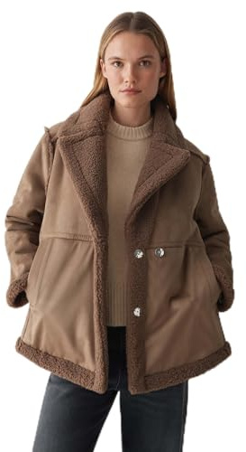 OPUS Damen Jacke | HENOLA Regular Wendejacke in Lammfell Optik Cocoa, 40