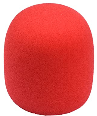 Funien Microfon Protection Accessory Kit Foam Windshield Anti-Rolling Silicone Ring Bottom Rod Sleeve Holder Trådlös Handhållen MIC Röd Orange Gul blå Svart Lämplig Bärbar Inspelning (Röd)