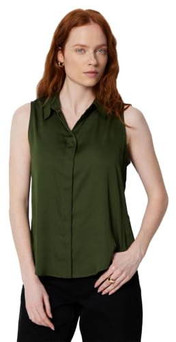 Amazon Essentials Women's Regular-Fit Sleeveless Button-Down Blouse