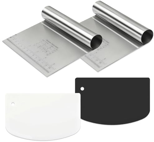 4 Pièces Coupe Pate, Coupe-Pâte en Acier Inoxydable, Coupe Pate Boulangerie, Grattoir en Inox pour Couper Son Pain, Grattoir à Pâte Grattoir à Pâte en Acier Inoxydable pour Couper La Pâte, Légumes