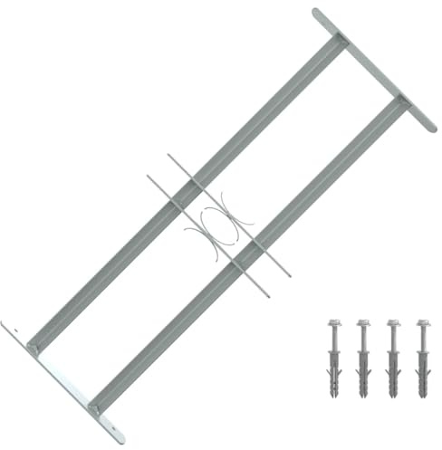 Nqyjm Fönsterskydd, fönstergaller, justerbart med 2 tvärstänger, 500–650 mm, inbrottsskydd, enkel installation, skyddsgaller för fönster, hem och kontor