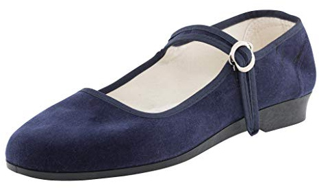 Japanwelt China Zapatos de terciopelo para mujer, color azul, talla 33-42 UE: zapatos abiertos con tiras y tacón, azul, 39 EU