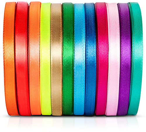 Colore Misto Nastro Raso,Nastri Per Bomboniere Nastro Raso Per Regalo Regali Decorativo 12 Colori/Group 250Yards/Group