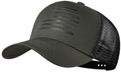Baseballkappe, Trucker-Kappe mit amerikanischer Flagge für Damen und Herren, atmungsaktiv, verstellbar, Outdoor-Kappe mit Netzrückseite und Schnappverschluss, Einheitsgröße