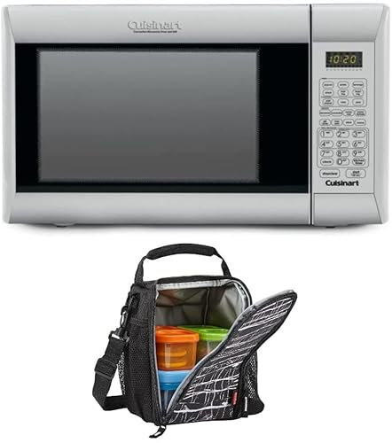 Cuisinart CMW-200 Convection Microwave Oven with Grill and Lunch Bag Bundle (2 Items), White