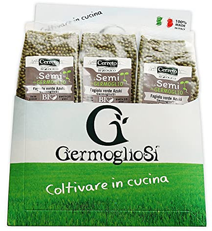 Semi da germoglio TRIS PACK FAGIOLO VERDE AZUKI nr. 3 confezioni da 190 gr l'una