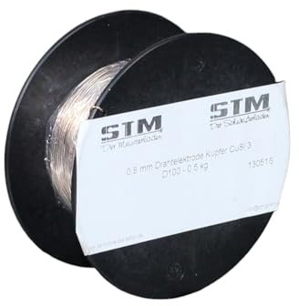 CuSi3 Draht 0,8mm Schweißdraht D100/D200/D300 Spule Rolle 2.1461 zum Mig Löten (D100, 0,5 Kg)