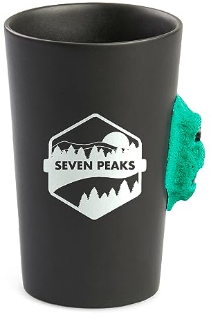 Seven Peaks Tasse d'escalade et d'aventure en céramique avec prise d'escalade professionnelle Adaptée au micro-ondes et résistante à l'eau Vert Prise 8b