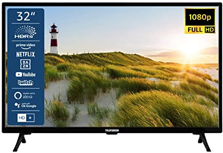 TELEFUNKEN XF32SN550S 32 Zoll Fernseher/Smart TV (Full HD, HDR, Triple-Tuner) - Inkl. 6 Monate HD+ [2023], Schwarz