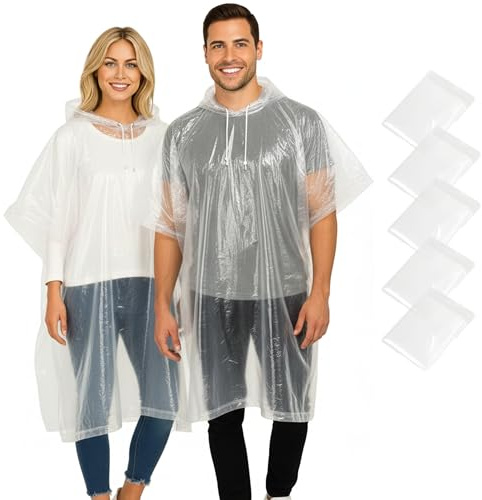 REDSTAR Poncho Pluie Imperméable Femme et Homme avec Capuche - Poncho de pluie long jetable pour adulte, Pack famille d'urgence, Veste longue waterproof, Pliable, Pour festival, randonnée, vélo