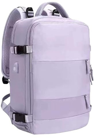 Mi Ko Mi Ka Mochila de Viaje Grande: Resistente al Agua, con Compartimento para Zapatos Separado, Puerto de Carga USB y Diseño Multifuncional Antirrobo. 2210 (Lila)