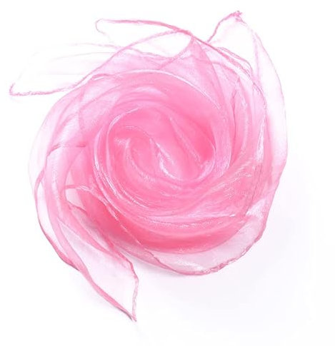 SYSUII Square Jongliertücher Tanz Tücher 30 Stück 60 x 60cm seidentücher Gymnastiktücher Jonglier Tücher Schals für Sensorisches Kindergarten Kindershow Party-Aktivitäten Zubehör-Rosa